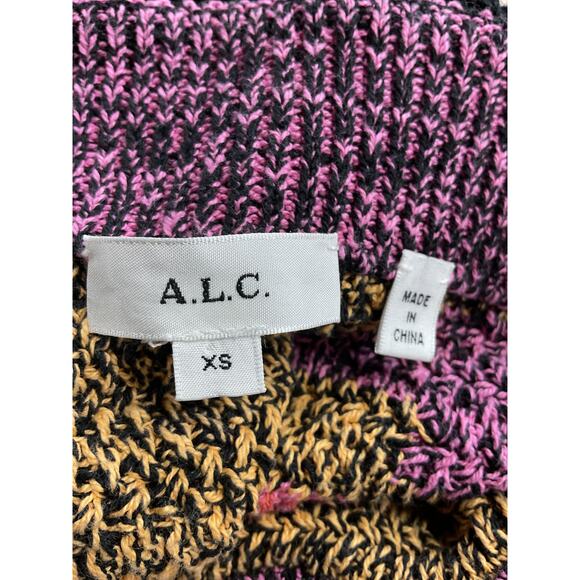 A.L.C. 'Nova' Pink Colorbocked Asymmetric Skirt Size XS - Picture 4 of 5